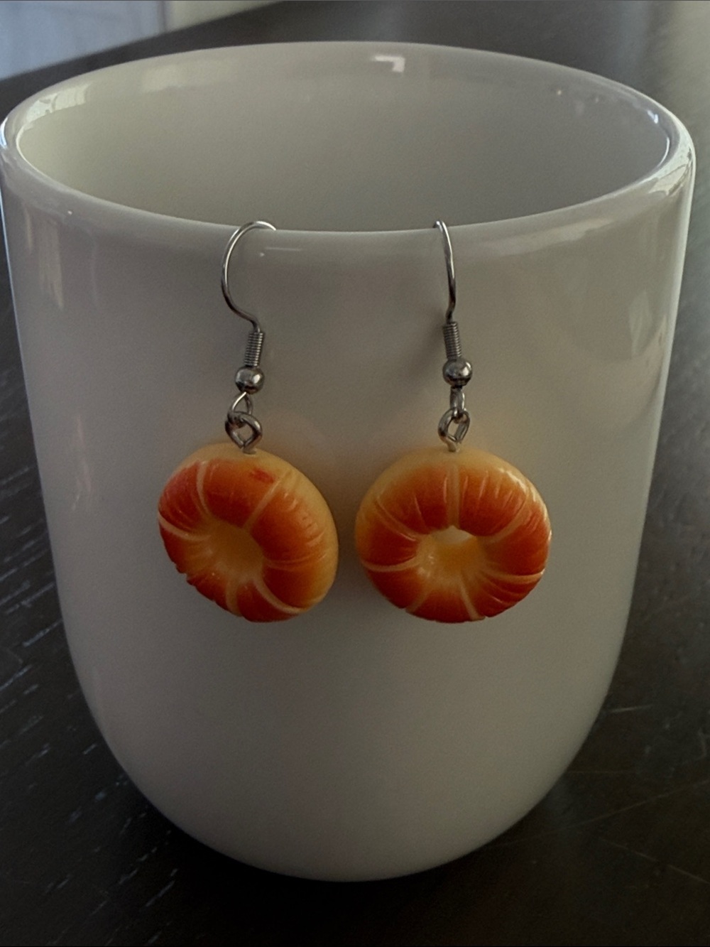 Orange Doughnut Pastry Earrings